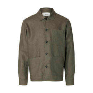 Selected Homme Regbaird Linen Resort Overshirt